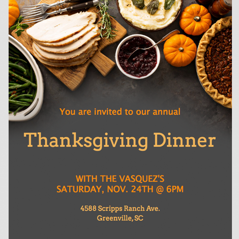 Thanksgiving Dinner Evite